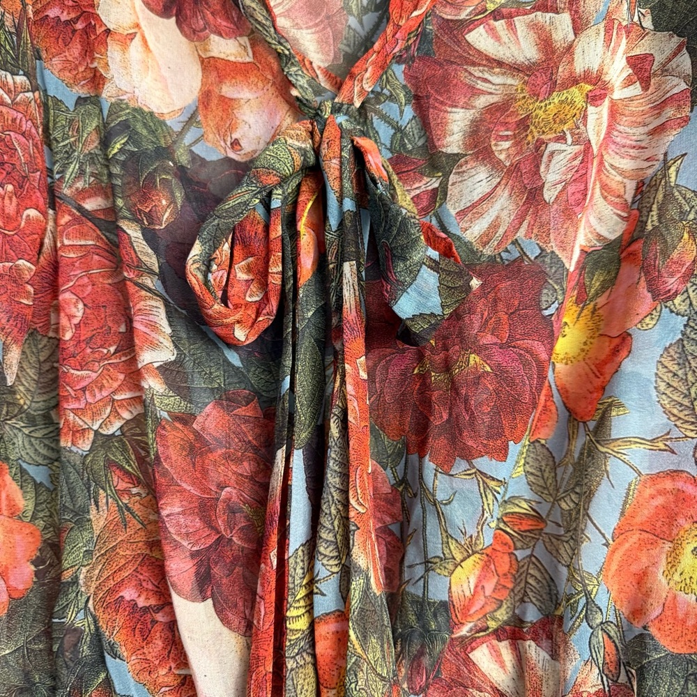 Haute Hippie Silk Sheer Floral Blouse - Picture 4 of 11